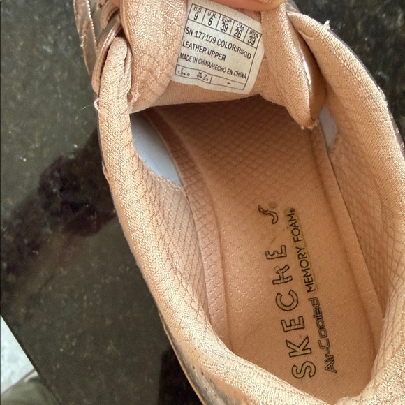 Skechers Women's Metallic Rose Gold Sneakers - Picture 5 of 5